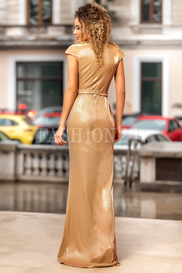 Rochie de seara aurie lucioasa