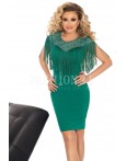 Rochie verde cu franjuri