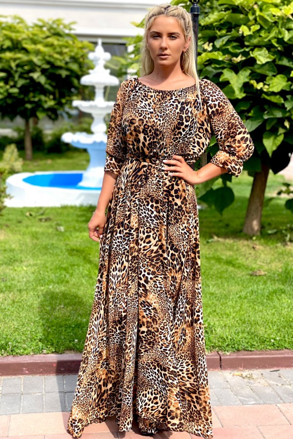 Rochie lunga Shakira in stil leopard