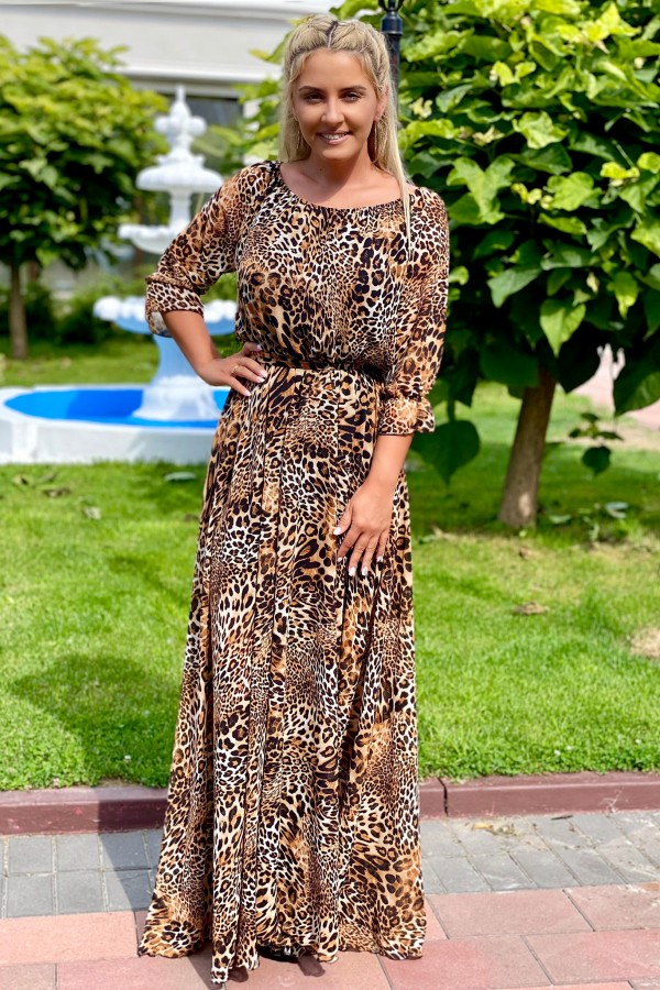 Rochie lunga Shakira in stil leopard