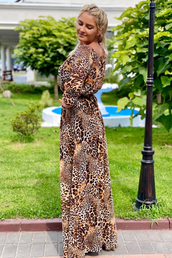 Rochie lunga Shakira in stil leopard
