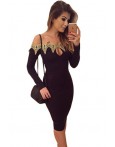 Rochie Gold Embroidered
