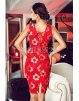Rochie Golden Embroidered Red